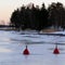 Frozen Baltic Sea Just Before Sunset in Espoo during Early Spring