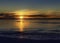 Frozen Barnegat Bay at sunset