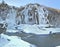 Frozen Big waterfall in Plitvicka Jezera, Croatia