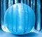 Frozen Bluish Fantasy Forest with Portal Sphere, Generative AI Illustration