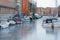 Frozen boat and ships canal in Christianshavn - Copenhagen Denmark