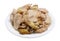 Frozen boletus mushrooms for chicken and cream julienne isolated