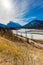 Frozen Bow River of Banff National Park