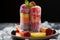 Frozen Brazilian fruit dessert beautifully presented in a captivating front view