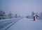 A frozen bus stop in lapland.