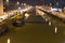 Frozen canal in the city of Ghent