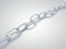 Frozen chain. Chain links made from ice. Conflict in relationships concept. 3D illustration