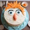 Frozen Character Cake: Gritty Reportage Style With Lively Facial Expressions