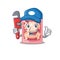 Frozen chicken Smart Plumber cartoon character design with tool