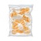 Frozen Chopped Carrot Stored in Plastic Package Vector Illustration