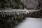 Frozen clothes line after ice storm