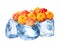 Frozen cloudberries isolated