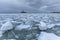 Frozen coastline of Baltic Sea in Gdynia