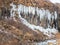 Frozen coloumnar basalt rock, Svartifoss waterfall
