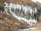 Frozen coloumnar basalt rock, Svartifoss waterfall