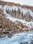 Frozen coloumnar basalt rock, Svartifoss waterfall