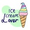 Frozen Delicacies: Hand-Drawn Vector of Ice Cream Lover Lettering for Wallpaper and Posters