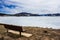 Frozen but extremely scenic and serene Lake Dillon in early spring, Colorado, USA