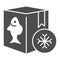 Frozen fish in box solid icon, Fishing concept, Refrigerator container for seafood sign on white background, frozen fish