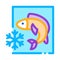 Frozen fish icon vector outline illustration