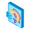 Frozen fish isometric icon vector illustration