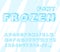 Frozen font. Ice alphabet. Transparent ABC. Cold blue letters