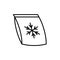 Frozen food bag icon. Plastic bag with snowflake symbol.
