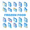 Frozen Food Storage Packaging Icons Set Vector