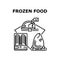 Frozen Food Vector Concept Black Illustration