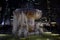 Frozen fountain in Bryant Park, New York