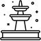 Frozen fountain icon, Winter city related vector