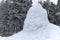 Frozen fountain in mountain in winter,Rila mountain, Borovetz
