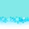 Frozen frame with blue snowflakes belt vector