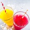 Frozen Fruit Slush Granitas with Drinking Straws