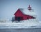 Frozen Grand Haven Lighthouse