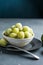 Frozen Grape. Healthy Sour Candy Frozen Grapes. Christmas holiday dessert