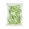 Frozen Green Pea in Pods Stored in Plastic Package Vector Illustration