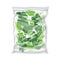 Frozen Greenery Stored in Plastic Package Vector Illustration