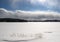 Frozen Haliburton Lake on a bright sunny day