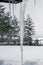 Frozen Icicle on roof in winter