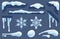 Frozen Icicles Ice and Snow Winter Design Elements