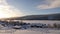 Frozen Indalsalven river from Are Bjornange in Jamtland, Sweden in winter