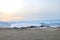Frozen Lake Baikal During Sunset from Olkhon Island