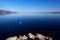 Frozen Lake Baikal. A tent on transparent ice for ice fishing