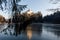 The frozen lake beneath the castle Trakoscan