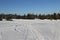 Frozen Lake covered in tracks