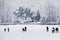 Frozen lake in Golcuk.