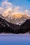 Frozen lake Gruner See Austria