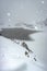 Frozen lake at himalayan mountains at day from flat angle image is taken at madhuri lake tawang arunachal pradesh