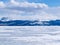 Frozen Lake Laberge winter landscape Yukon Canada